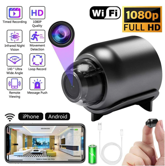 UltraVision HD Mini Spy Camera: Compact Wireless Security for Home and Office