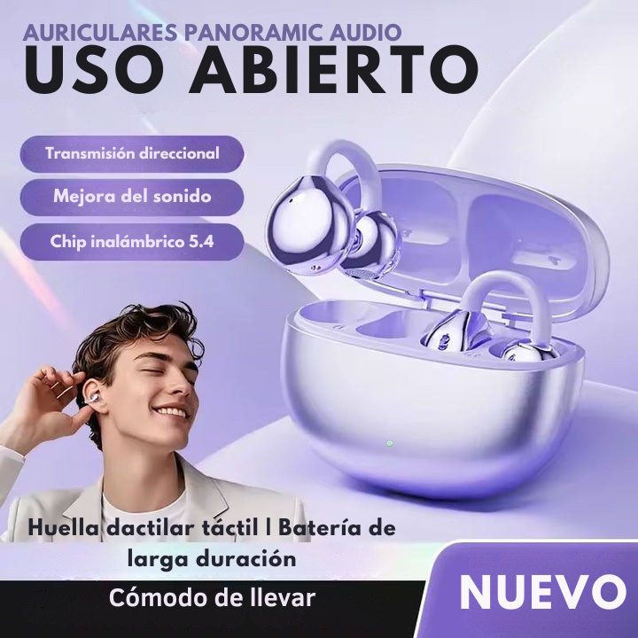 Luxmelo Ultra-Light Open-Ear Bluetooth Clip Earphones with AI Noise Cancellation