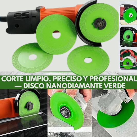 ¡Cortes perfectos al primer intento — Disco NanoDiamante Verde!